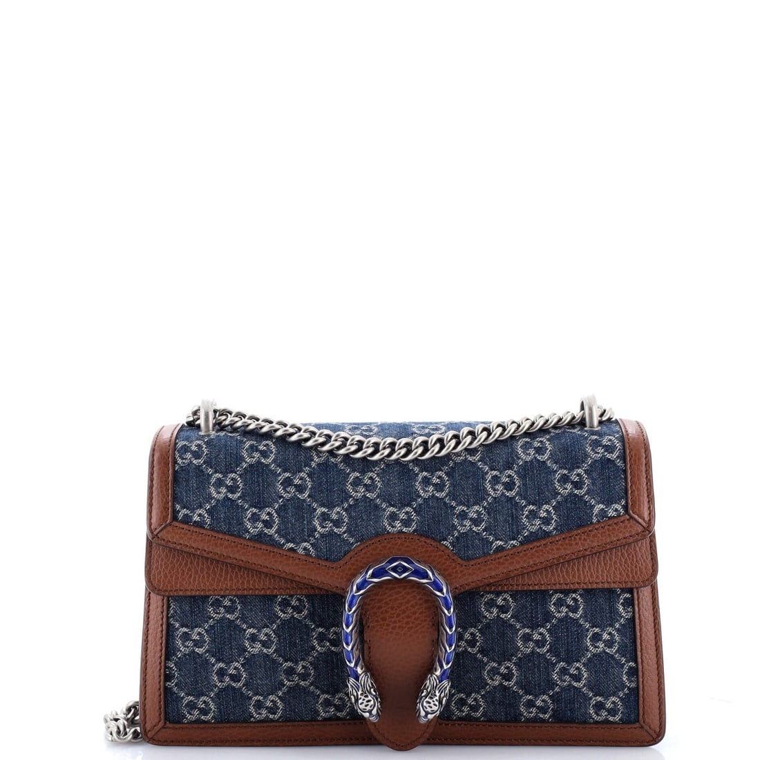 Gucci Dionysus Small GG Denim Bag: Gucci Dionysus Small GG Denim Bag The Gucci Dionysus Small GG Denim Bag is a stylish and versatile accessory that combines the iconic GG logo with a trendy denim design. With its small size, 13"
