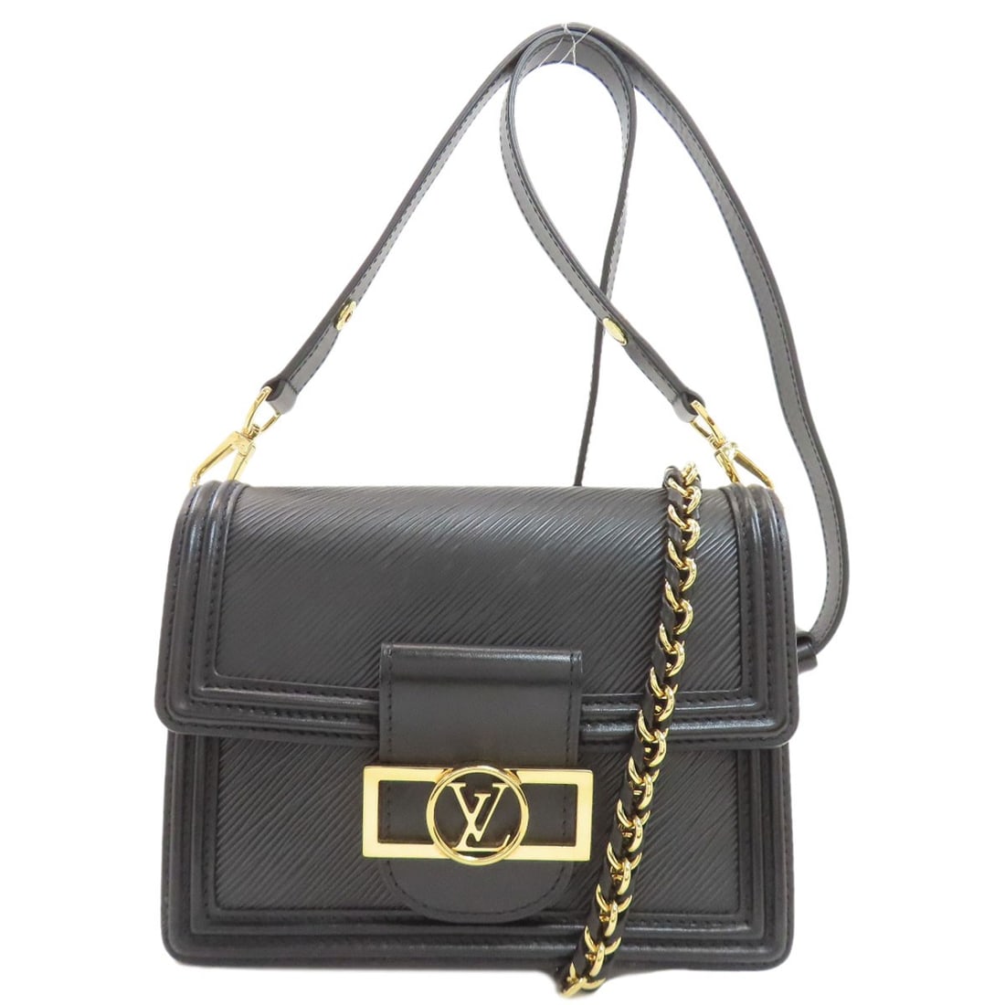 Louis Vuitton Mini Dauphine NV Epi Leather Shoulder Bag M55964: Louis Vuitton Mini Dauphine NV Epi Leather Shoulder Bag M55964 Elevate your style with the iconic Louis Vuitton Mini Dauphine NV Epi Leather Shoulder Bag, boasting sleek black Epi leather exterior and