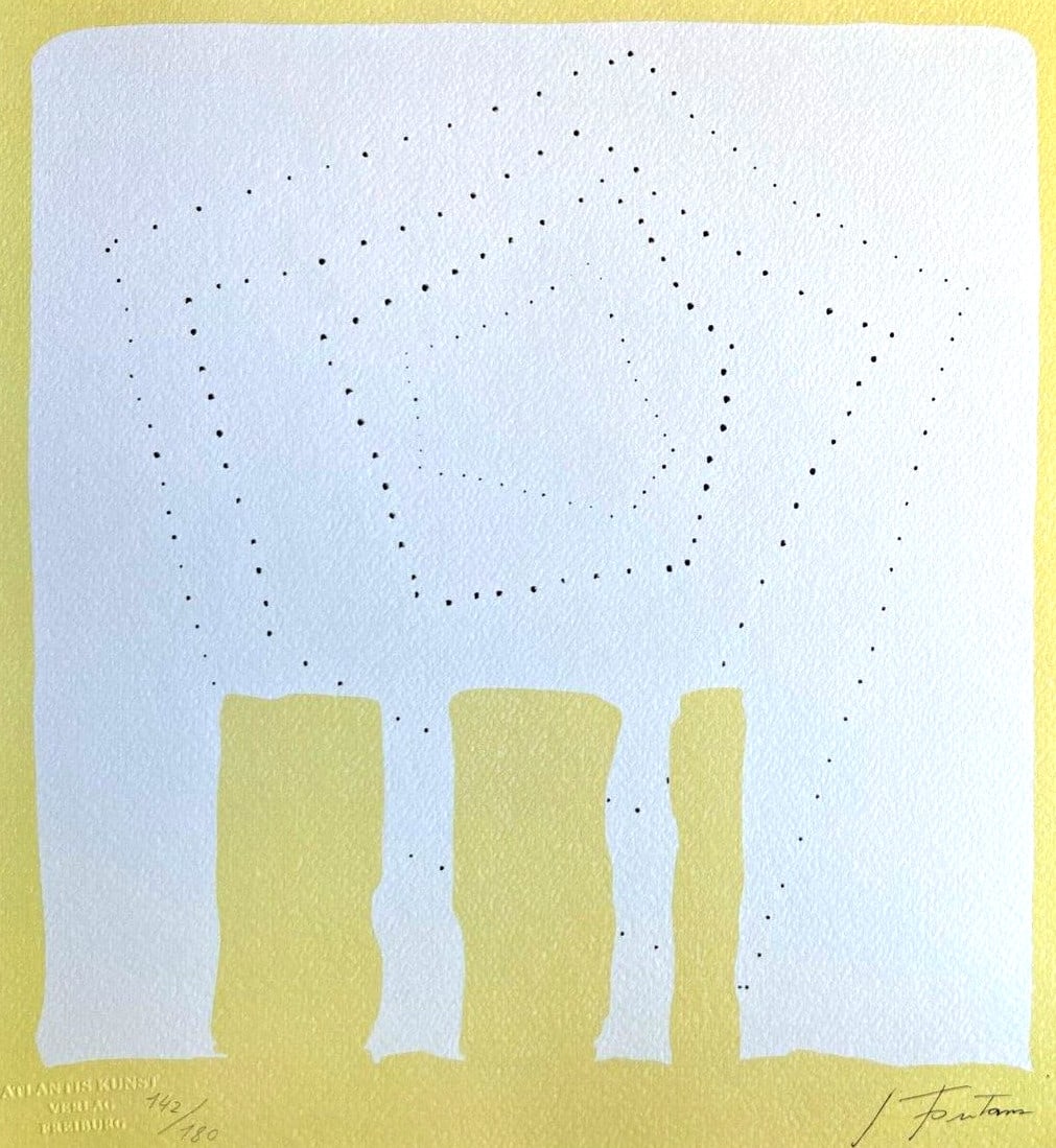 Fontana Lithograph 1978 Numbered: Fontana Lithograph 1978 Numbered A rare opportunity to own a piece of art history, this 1978 Lucio Fontana lithograph is a stunning example of the Italian master's unique style. Printed in limited