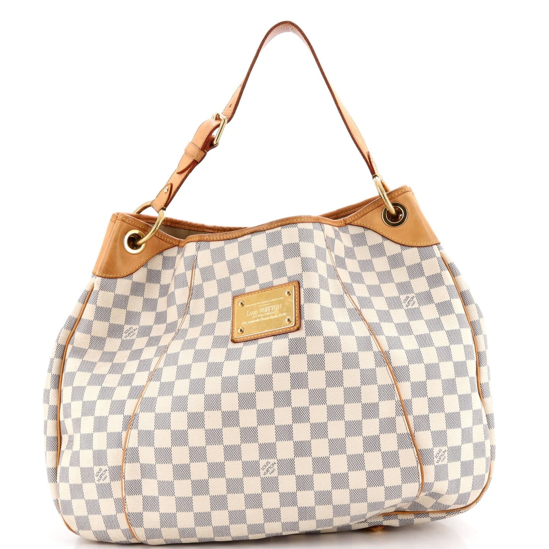 Louis Vuitton Galliera Damier GM Handbag: Louis Vuitton Galliera Damier GM Handbag A stunning Louis Vuitton Galliera Damier GM handbag, boasting the iconic Damier GM pattern in crisp white canvas. With its spacious interior and comfortable