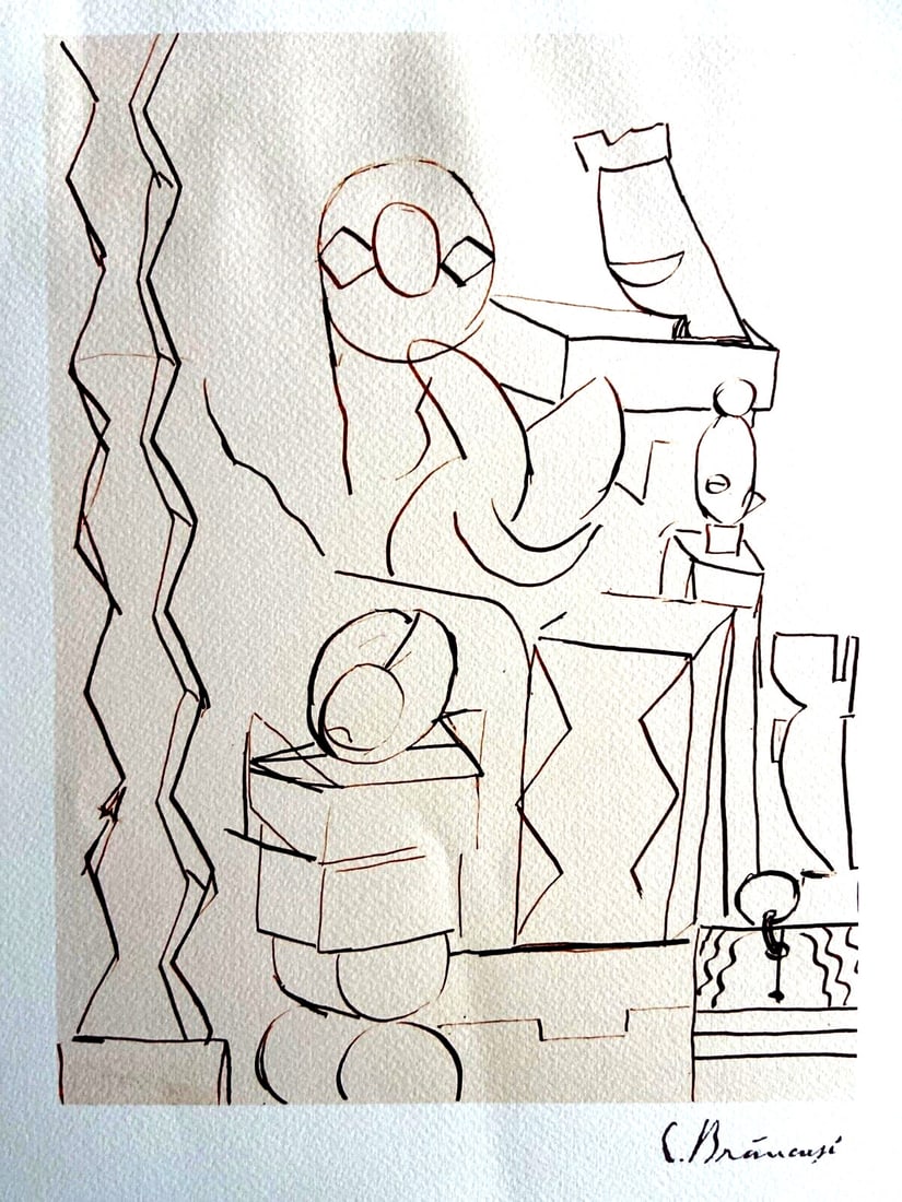 Klee Constantin Brancusi 'Atelier' Lithograph Published Paul: Klee Constantin Brancusi 'Atelier' Lithograph Published Paul A rare and striking lithograph by Constantin Brancusi, 'Atelier' is a testament to the master's unique style, showcasing his signature