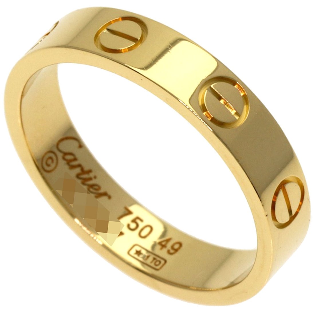 CARTIER mini love ring #49 K18 Yellow Gold: CARTIER mini love ring #49 K18 Yellow Gold Experience the timeless elegance of Cartier with this stunning mini love ring, crafted from 18k yellow gold and boasting an unmistakable French touch. With