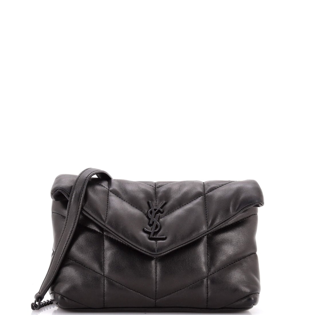 Saint Laurent Mini Quilted Leather Loulou Puffer Shoulder Bag: Saint Laurent Mini Quilted Leather Loulou Puffer Shoulder Bag The Saint Laurent Loulou Puffer Shoulder Bag is a chic and stylish mini cross-body bag, perfect for adding a touch of luxury to any