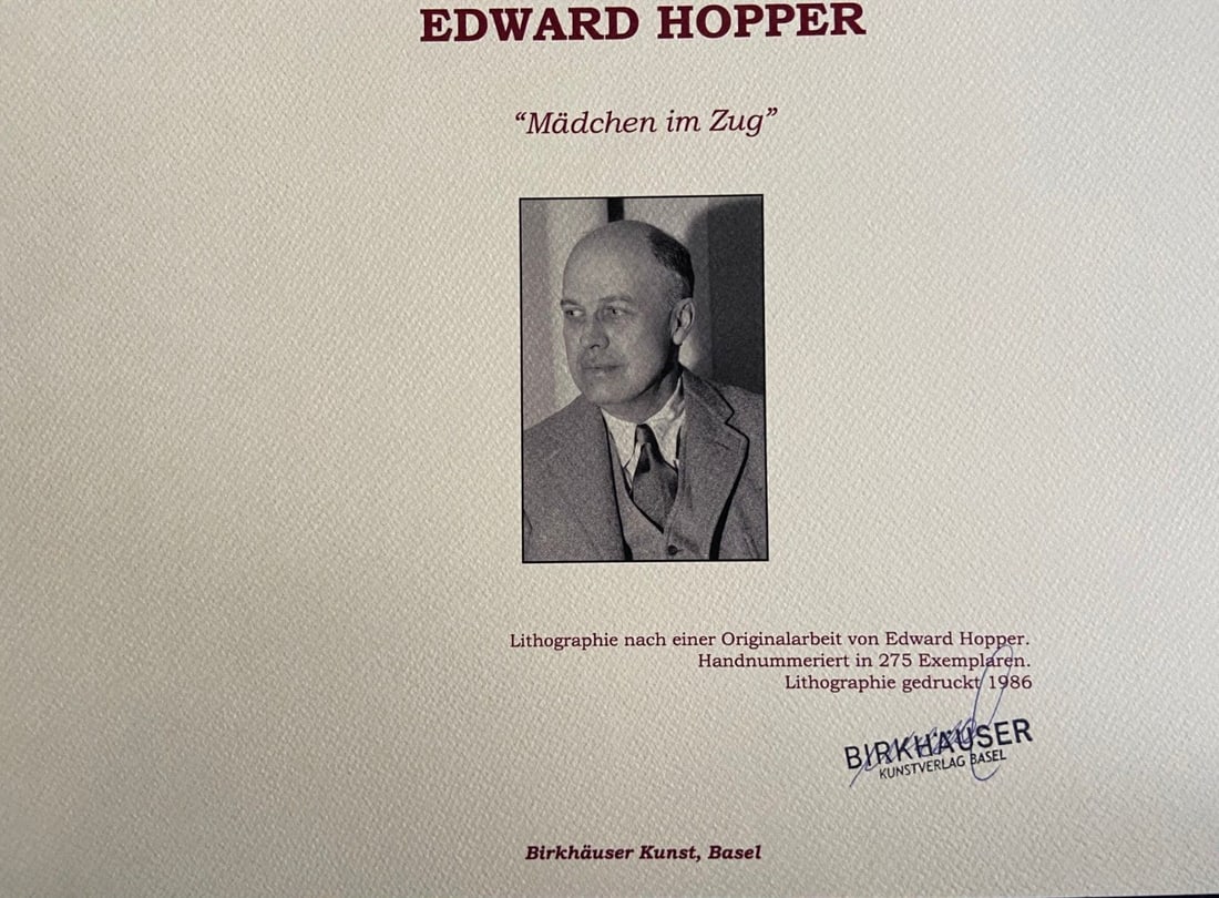 Edward Hopper Lithograph, 1986 - 8