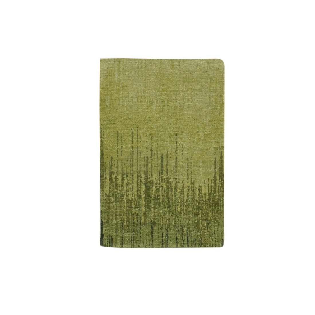Mat 2'1"x3'3" Pickle Green Hand Knotted Soft Wool Vertical Ombre Design: Mat 2'1"x3'3" Pickle Green Hand Knotted Soft Wool Vertical Ombre Design Experience the vibrant beauty of India's traditional craftsmanship with this stunning hand-knotted wool rug, boasting an ombre