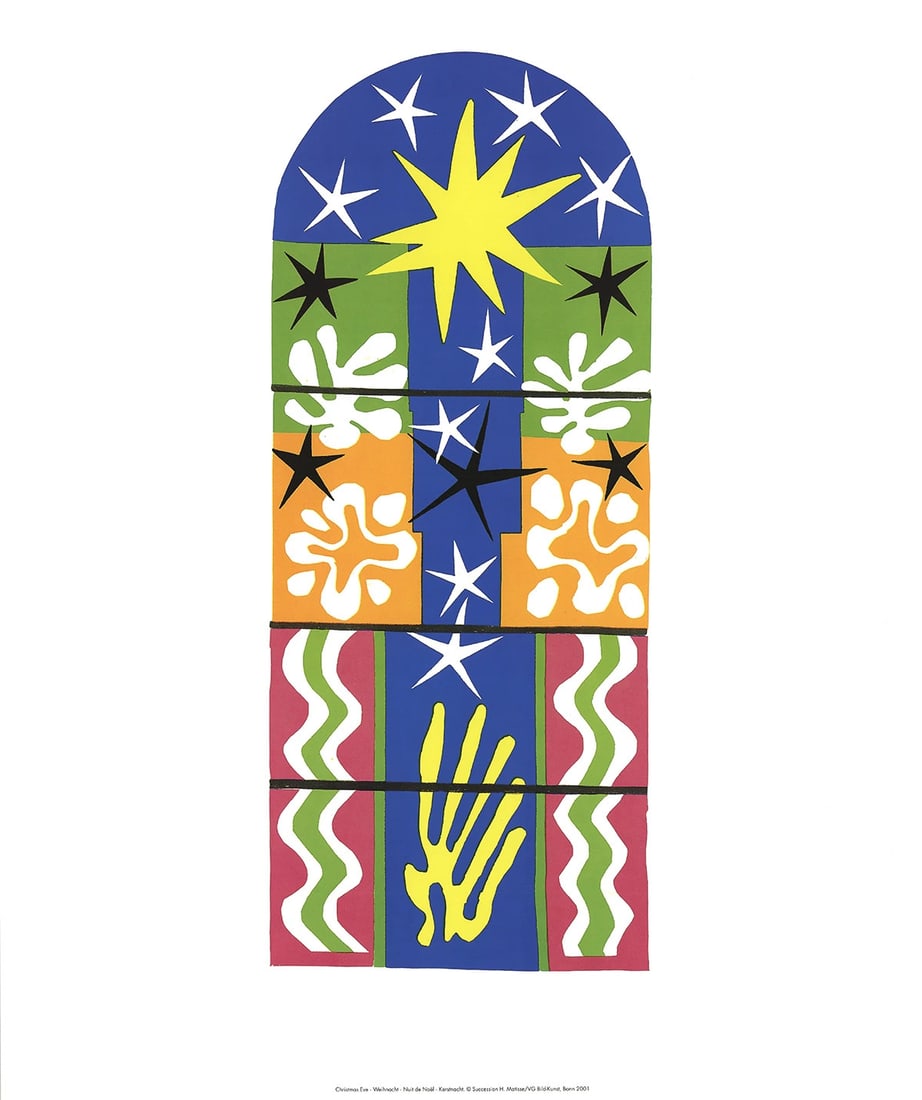 Henri Matisse Christmas Eve (Nuit de Noel) 2001 Poster - 22.5" x 19: Henri Matisse Christmas Eve (Nuit de Noel) 2001 Poster - 22.5" x 19 Experience the vibrant spirit of Henri Matisse's Christmas Eve, Nuit de Noel (2001), a stunning offset lithograph poster that