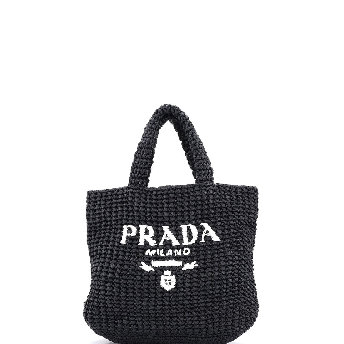Small Prada Logo Tote Raffia (1 of 5)