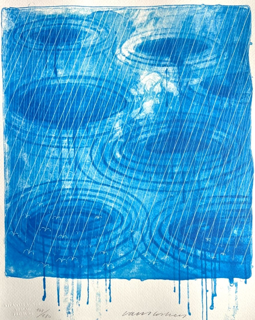 David Hockney Lithograph 'Rain' (Numbered) - 2