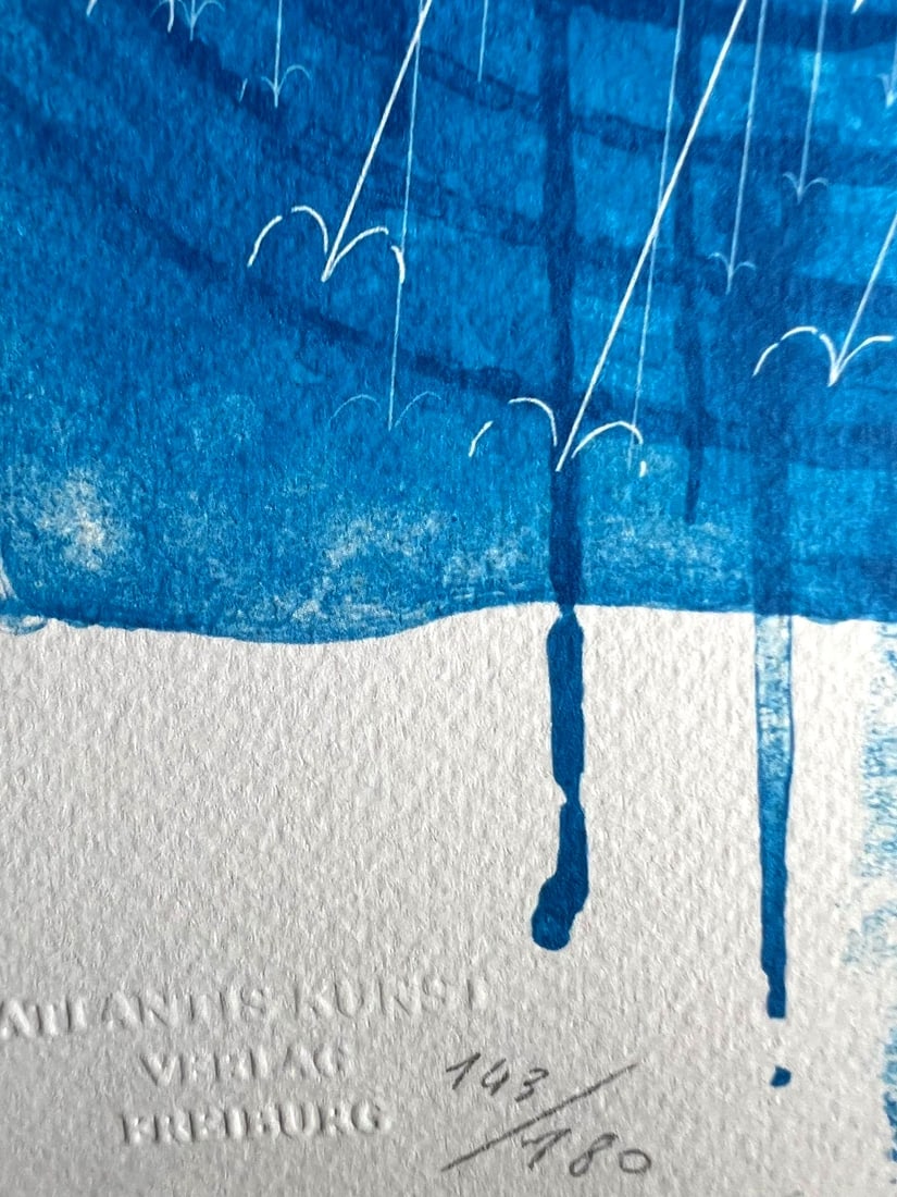 David Hockney Lithograph 'Rain' (Numbered) - 7