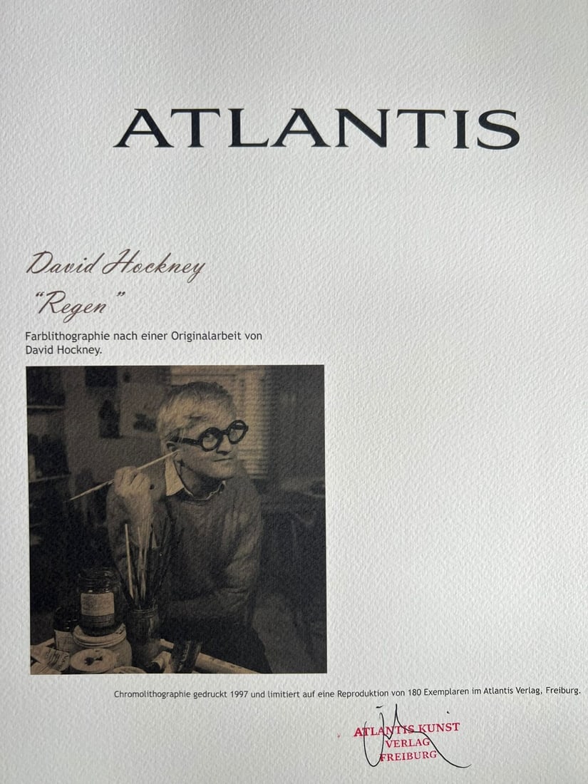 David Hockney Lithograph 'Rain' (Numbered) - 9