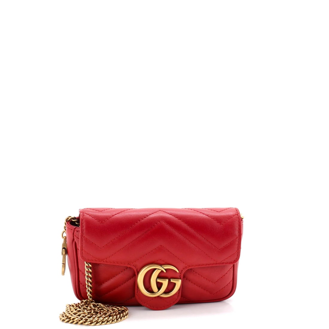 Gucci GG Marmont Super Mini Matelasse Leather Flap Bag: Gucci GG Marmont Super Mini Matelasse Leather Flap Bag Elevate your everyday with the iconic Gucci GG Marmont Super Mini Matelasse Leather Flap Bag, boasting sleek red exterior and neutral interior