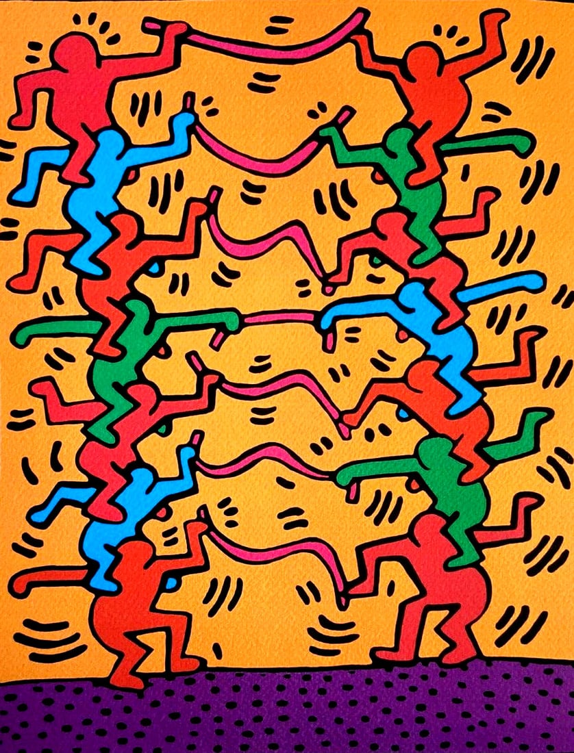 Keith Haring Lithograph and Numbered Stamp - 2