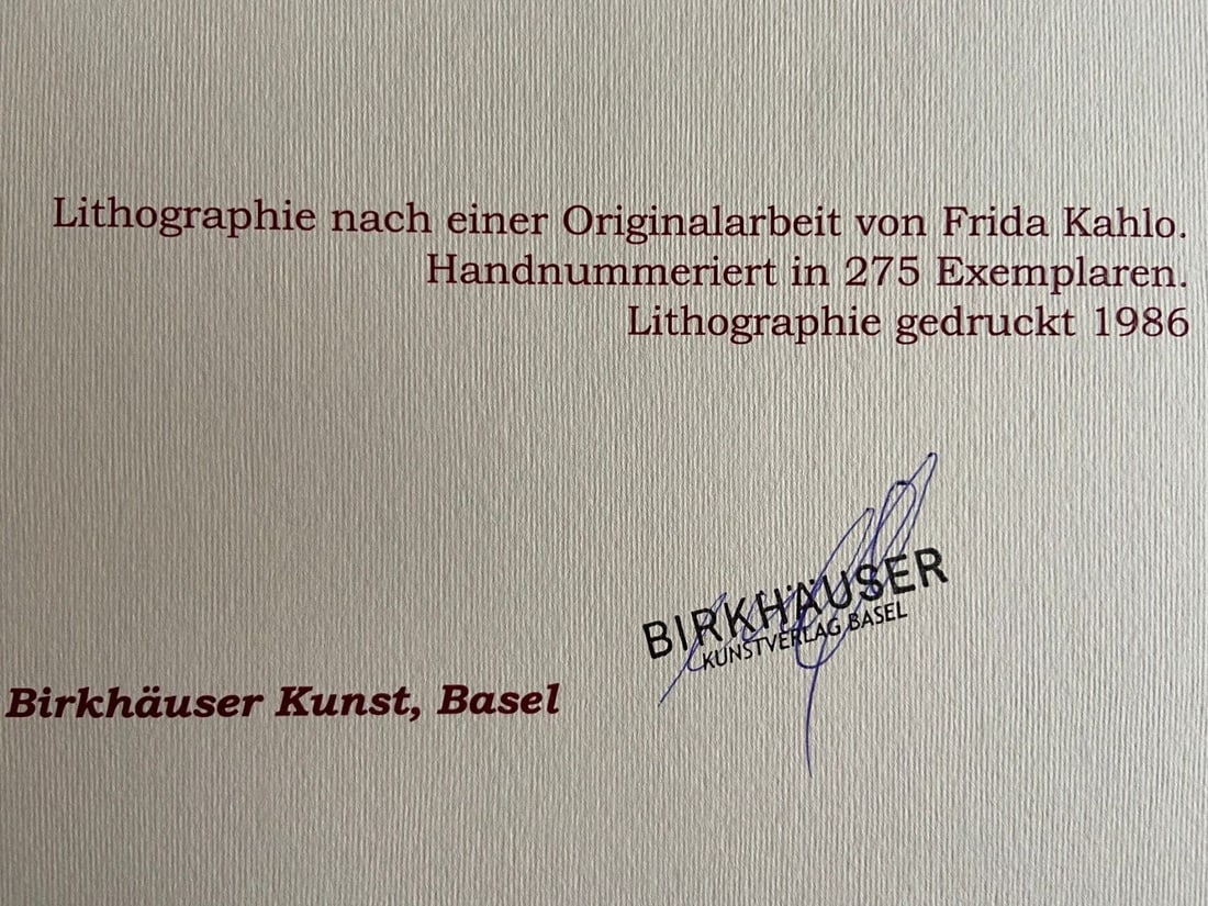 Numbered Frida Kahlo Lithograph - 11