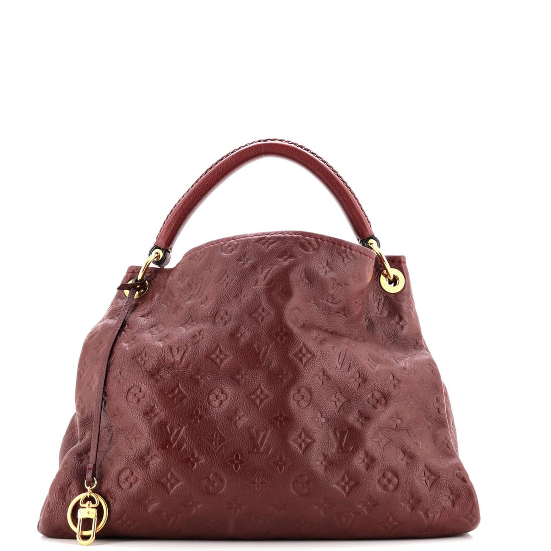 Louis Vuitton Artsy Handbag - Monogram Empreinte Leather MM: Louis Vuitton Artsy Handbag - Monogram Empreinte Leather MM Experience the iconic style of Louis Vuitton's Artsy Handbag, boasting the signature Monogram Empreinte Leather MM in bold red hues. With it