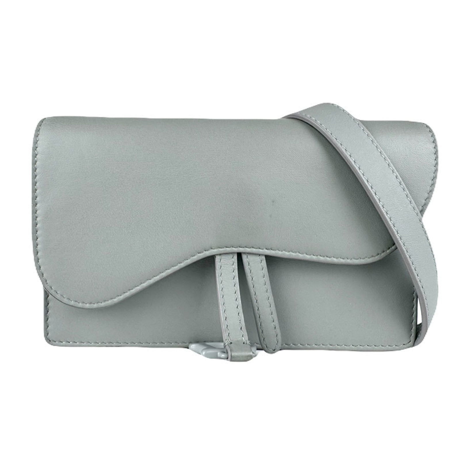 Christian Dior Fanny Pack in Leather: Christian Dior Fanny Pack in Leather A chic and timeless accessory, this Christian Dior fanny pack in leather is a stylish addition to any outfit. Made from high-quality gray leather, its sleek