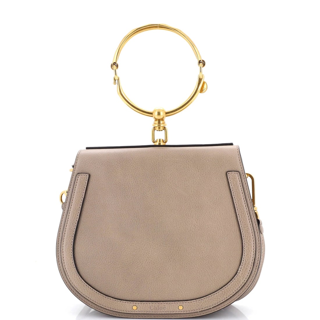 Chloe Nile Crossbody Bag - Medium Leather: Chloe Nile Crossbody Bag - Medium Leather Experience the timeless elegance of Chloe's iconic Nile Crossbody Bag, crafted from rich medium leather and adorned with sleek gold hardware. With its spaciou