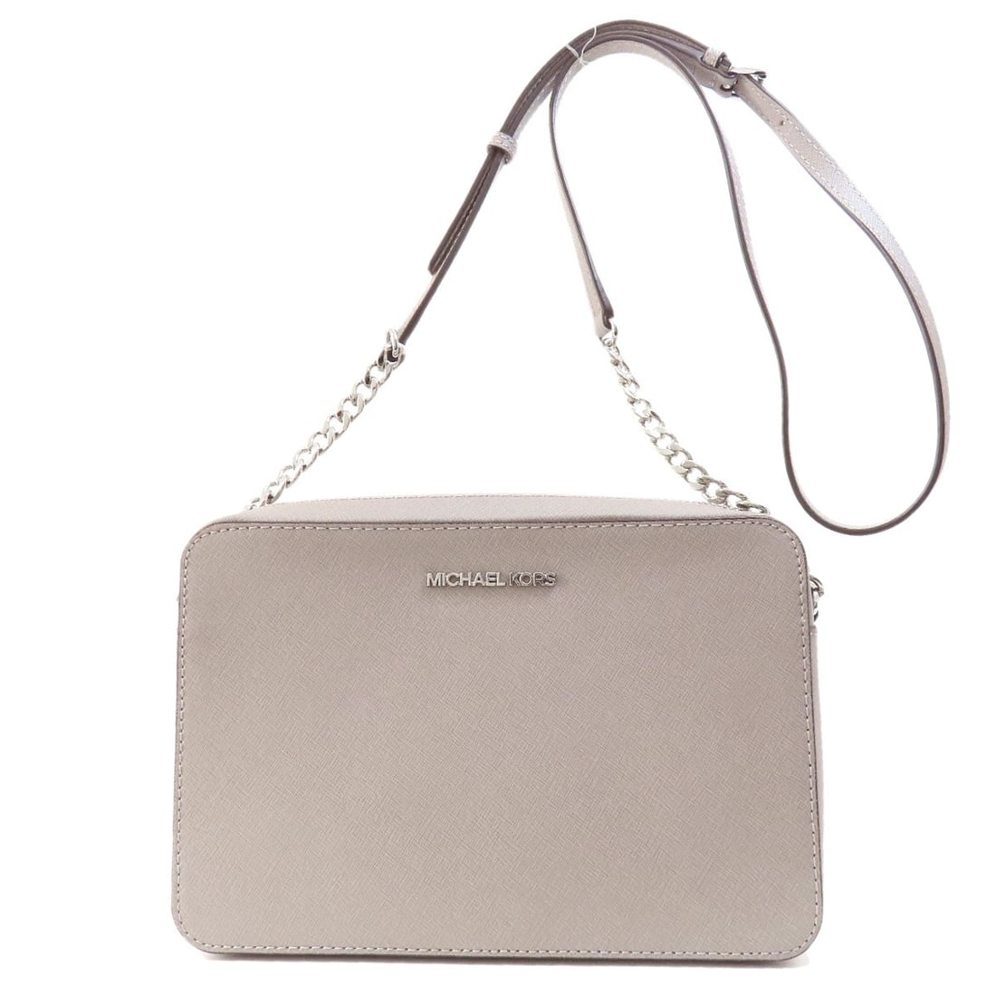 Michael Kors Logo PVC Shoulder Bag: Michael Kors Logo PVC Shoulder Bag Elevate your everyday style with the sleek and sophisticated Michael Kors Logo PVC Shoulder Bag. Made from durable PVC, this versatile bag boasts a chic gray