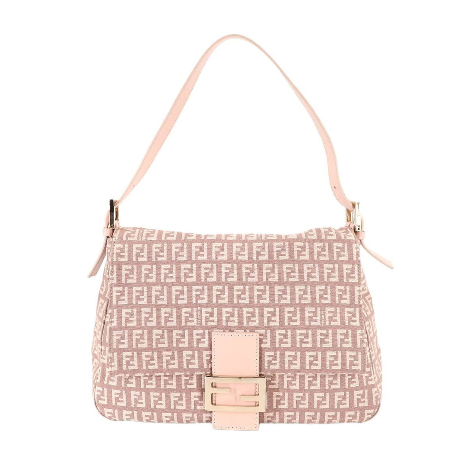 Fendi Baguette Canvas and Leather Shoulder Bag: Fendi Baguette Canvas and Leather Shoulder Bag Experience the perfect blend of style and sophistication with this stunning Fendi Baguette shoulder bag, crafted from high-quality canvas and supple