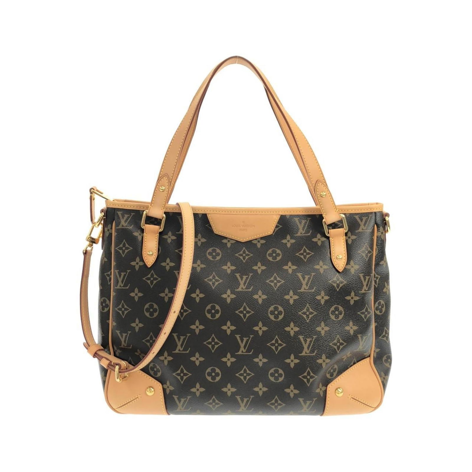 Louis Vuitton Coated Canvas Handbag: Louis Vuitton Coated Canvas Handbag Experience the timeless elegance of Louis Vuitton with this stunning coated canvas handbag, boasting iconic gold hardware and a rich maroon hue that exudes sophisti