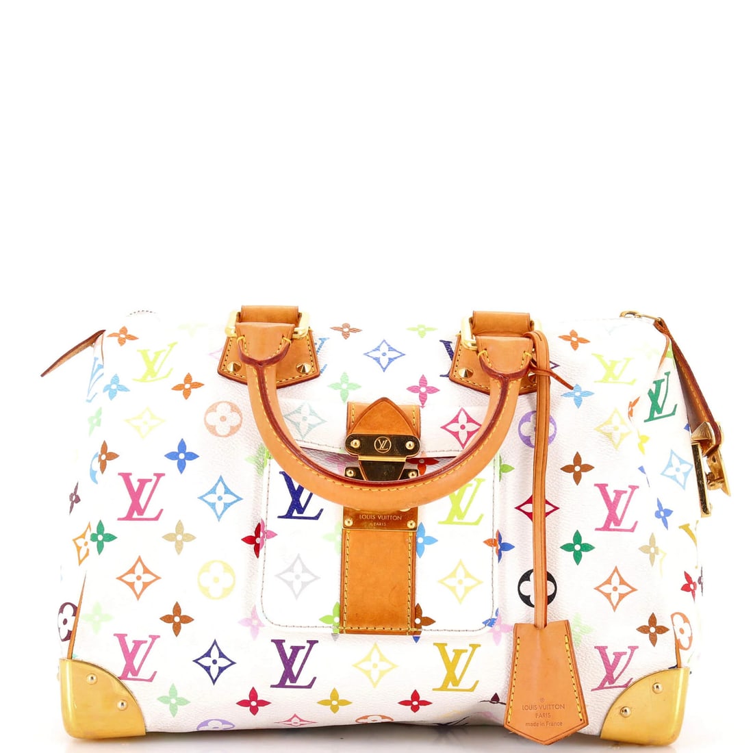 Louis Vuitton Speedy 30 Monogram Multicolor: Louis Vuitton Speedy 30 Monogram Multicolor Own the iconic Louis Vuitton Speedy 30 Monogram Multicolor, boasting a vibrant multicolor exterior with crisp white accents and signature gold hardware. Wit