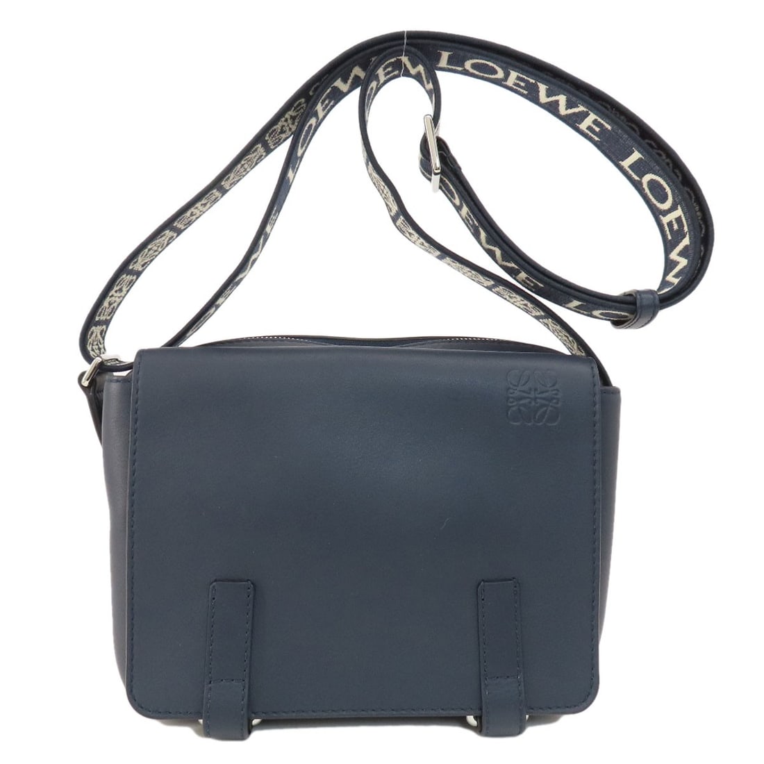 Calf LOEWE anagram Shoulder Bag: Calf LOEWE anagram Shoulder Bag Elevate your everyday with the timeless charm of LOEWE's Calf shoulder bag, crafted from rich navy calf leather that exudes sophistication and elegance. This stylish