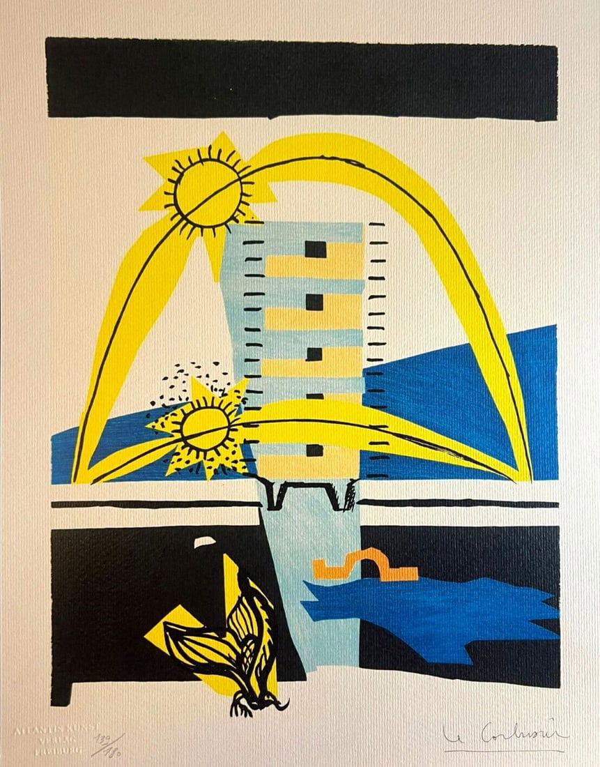 Numbered Le Corbusier Lithograph/ - 2