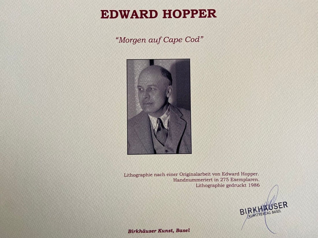 Edward Hopper Lithograph Tomorrow at Cape Cod (Numbered) - 8