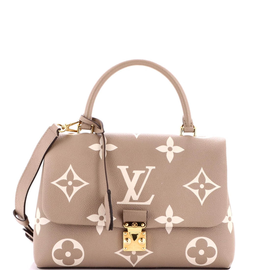 Louis Vuitton Bicolor Monogram Empreinte Giant MM Madeleine Handbag: Louis Vuitton Bicolor Monogram Empreinte Giant MM Madeleine Handbag The iconic Louis Vuitton Bicolor Monogram Empreinte Giant MM Madeleine handbag is a true luxury icon, boasting the signature giant