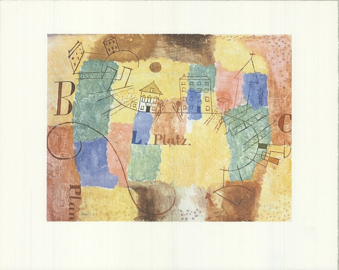 Paul Klee - The L-Square (Under Construction) 15.75" x 19.75" Offset Lithograph, 1990: Paul Klee - The L-Square (Under Construction) 15.75" x 19.75" Offset Lithograph, 1990 Paul Klee's abstract masterpiece, The L-Square (Under Construction), is a stunning 1990 offset lithograph that
