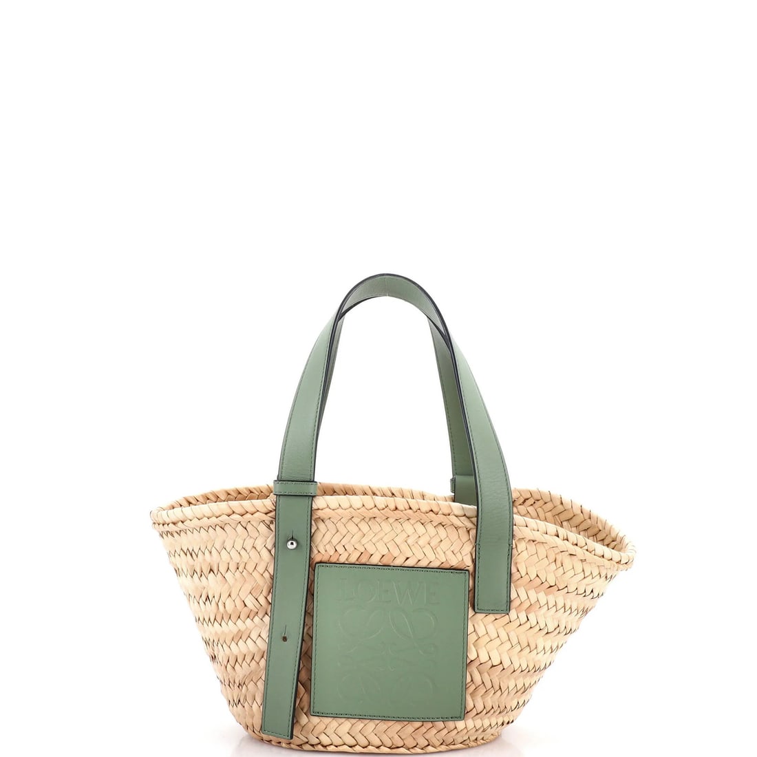 Loewe Raffia Small Tote Basket: Loewe Raffia Small Tote Basket The Loewe Raffia Small Tote Basket is a stylish and versatile accessory that combines the timeless elegance of leather with the natural charm of raffia. Its neutral