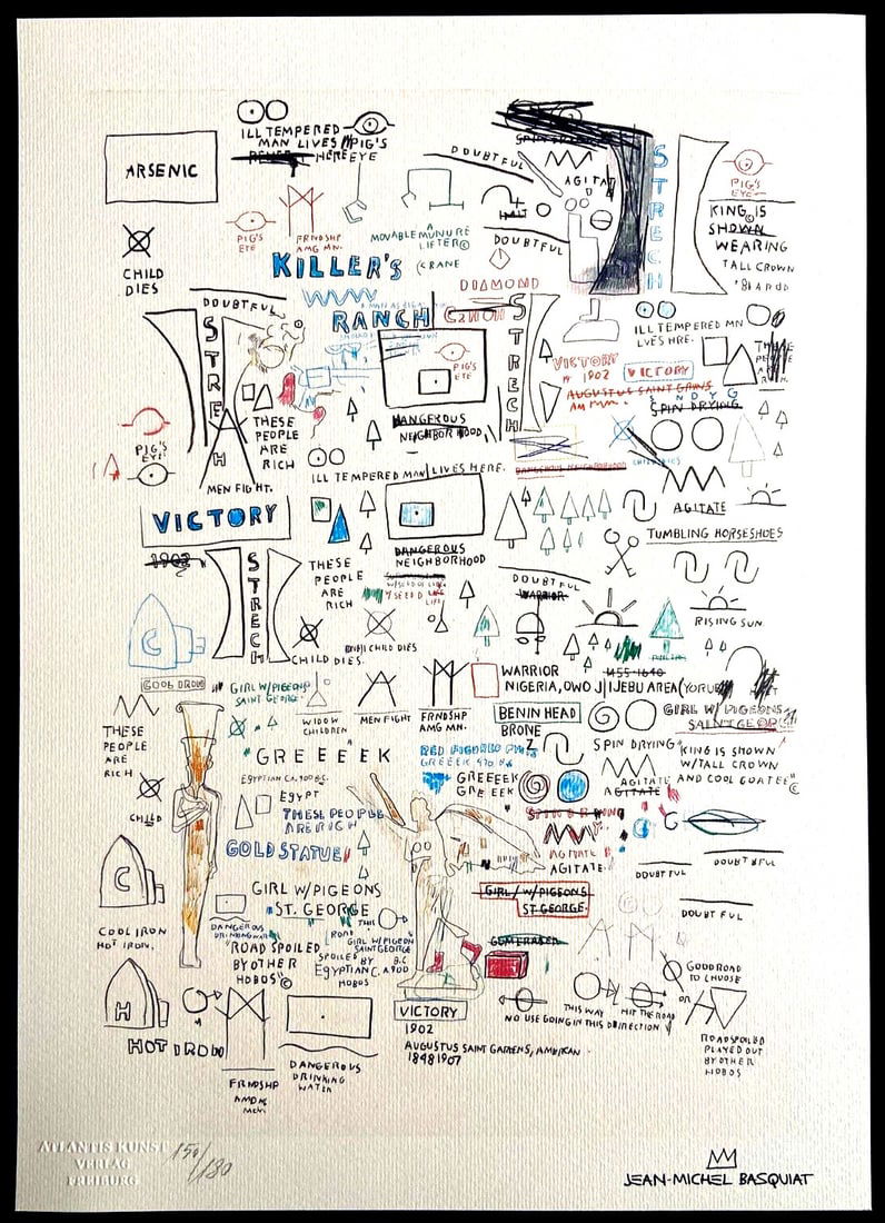 Lithograph Jean-Michel Basquiat: Lithograph Jean-Michel Basquiat A rare opportunity to own a piece of art history, this 1987 lithograph by Jean-Michel Basquiat is a stunning example of the artist's unique blend of graffiti and