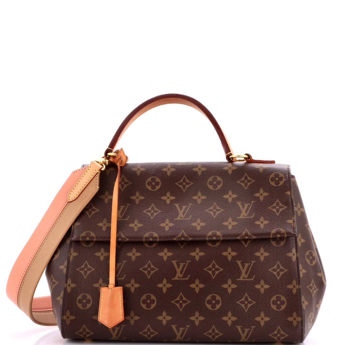 Louis Vuitton Cluny MM Monogram Canvas Top Handle Bag: Louis Vuitton Cluny MM Monogram Canvas Top Handle Bag Experience the timeless elegance of Louis Vuitton's iconic Cluny MM Monogram Canvas Top Handle Bag, boasting a rich brown exterior with signature