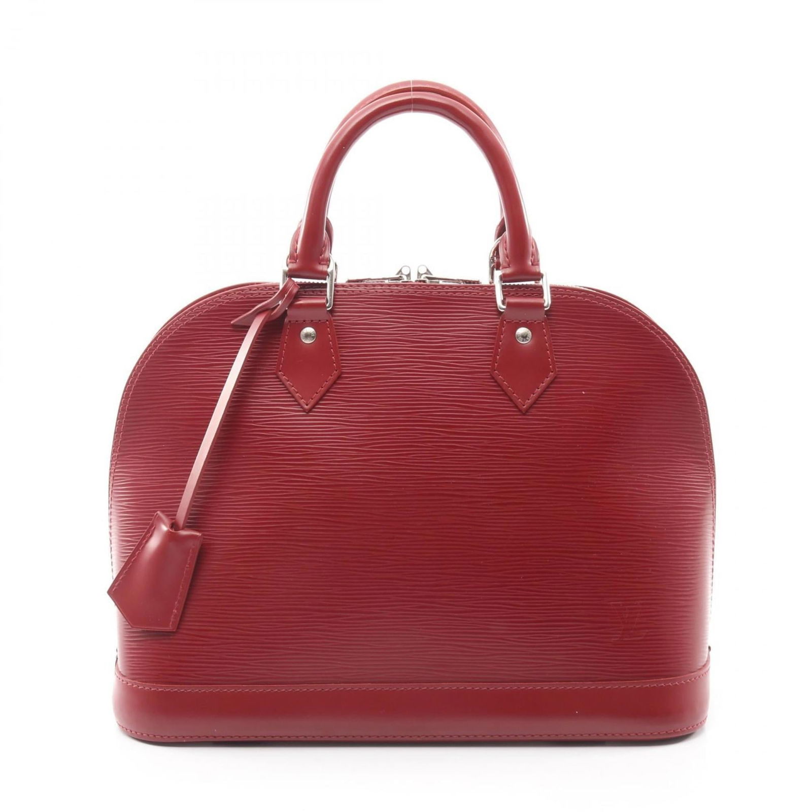 Louis Vuitton Epi Leather Handbag: Louis Vuitton Epi Leather Handbag Experience the timeless elegance of Louis Vuitton with this stunning Epi Leather handbag, boasting classic Bordeaux and Ruby hues that exude sophistication. With its