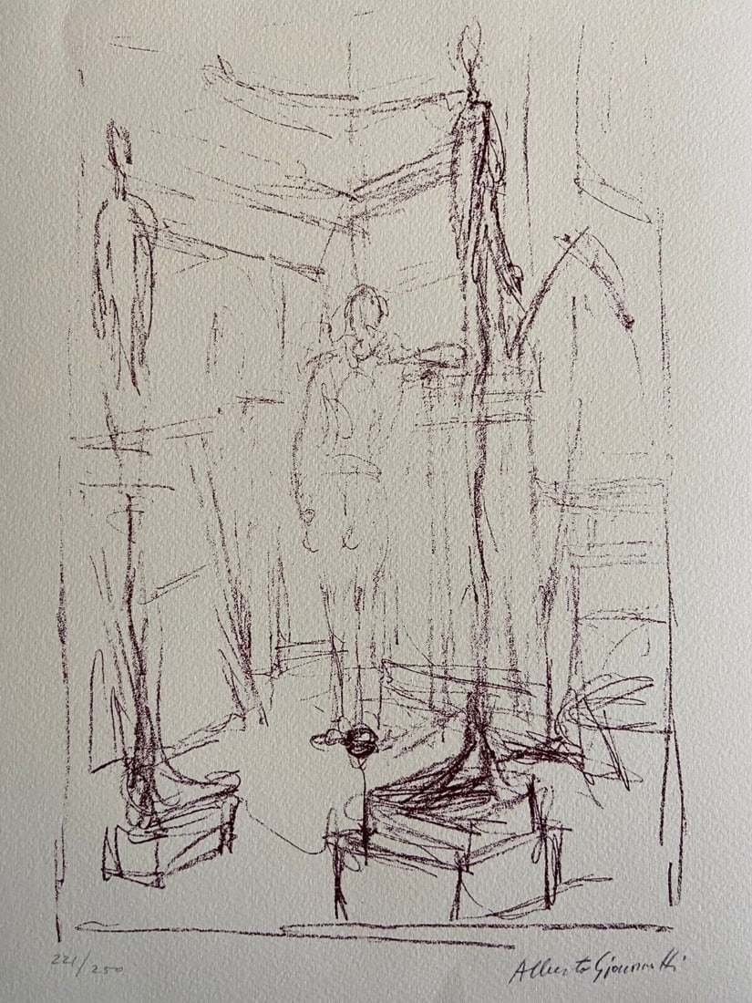 Numbered Alberto Giacometti Lithograph Maeght 1961: Numbered Alberto Giacometti Lithograph Maeght 1961 A rare opportunity to own a piece of modern art history, this numbered lithograph by Alberto Giacometti is a testament to the master's unique style