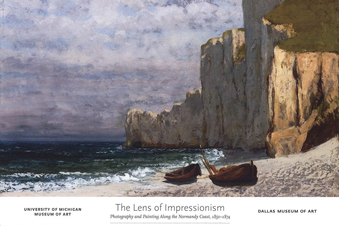 Gustave Courbet, 'A Bay with Cliffs' (Detail), 24" x 36", Offset Lithograph, 1997: Gustave Courbet, 'A Bay with Cliffs' (Detail), 24" x 36", Offset Lithograph, 1997 "A stunning detail from Gustave Courbet's 'A Bay with Cliffs' is now available, offering a unique glimpse into the