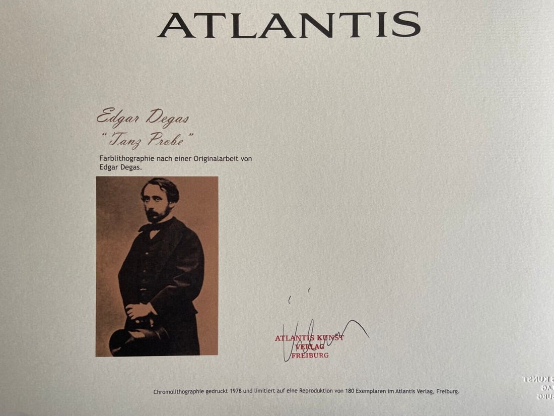 1978 Edgar Degas Lithograph Numbered - 8