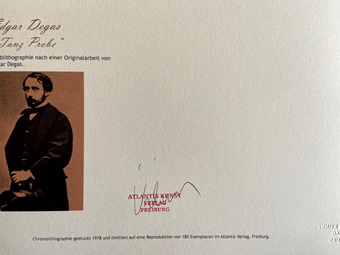 1978 Edgar Degas Lithograph Numbered - 9