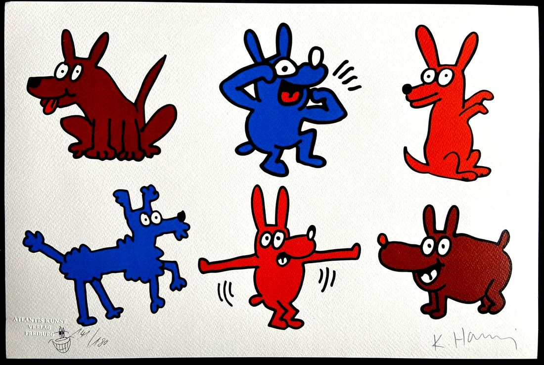 stamp Keith Haring Lithograph numbered (1 of 9)