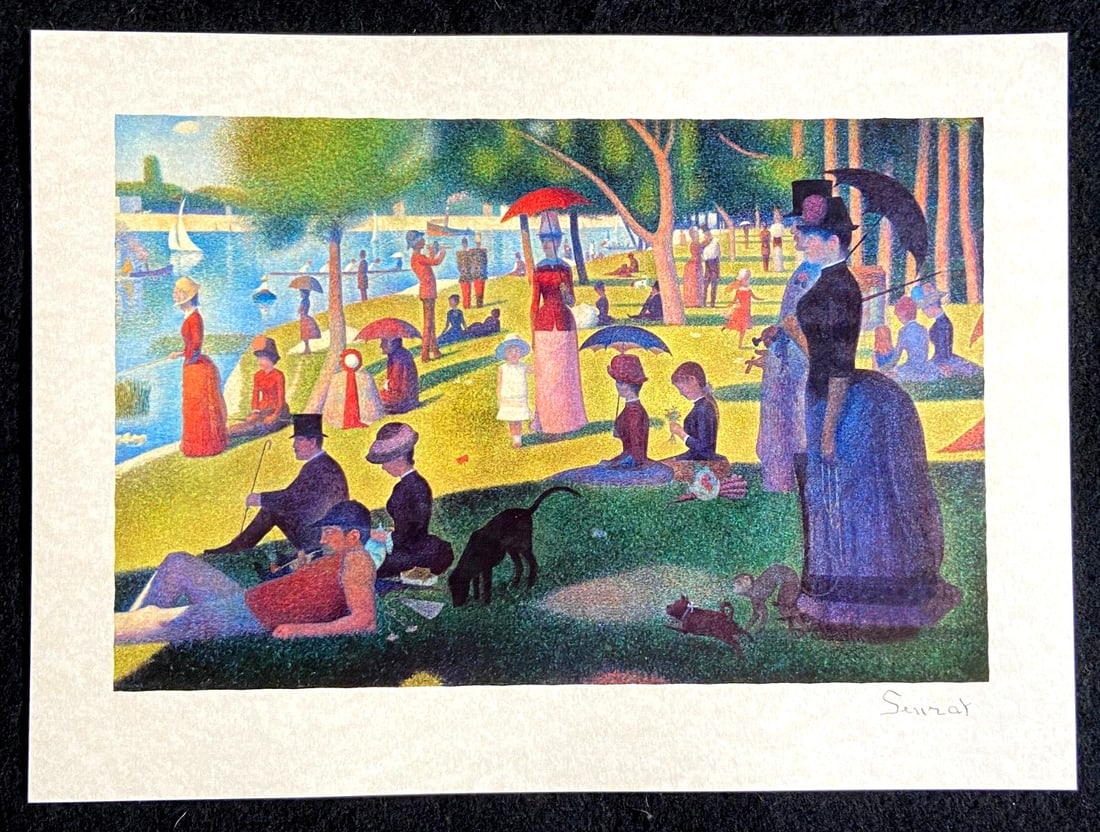 Braque - Georges Seurat Lithograph Numbered Op: Braque - Georges Seurat Lithograph Numbered Op Experience the iconic Parisian scene of Georges Seurat's "One Sunday afternoon on the island of the Great Jatte" in this stunning lithograph, numbered an