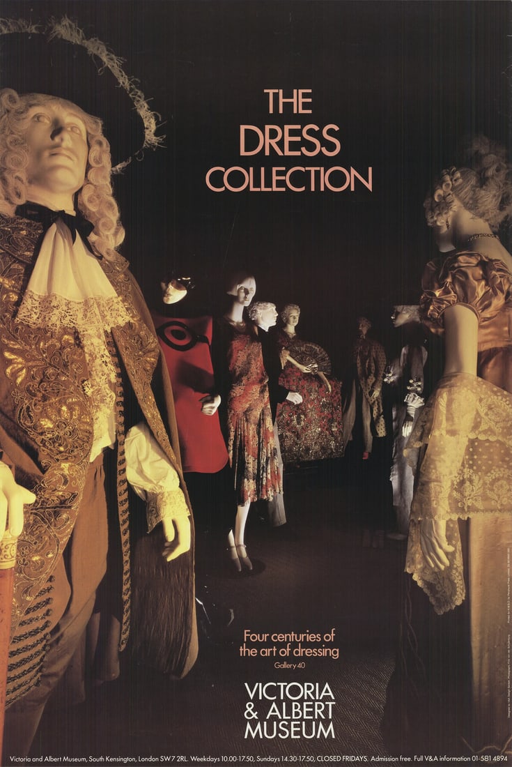 ARTIST UNKNOWN Four Centuries of the Art Dressing 30" x 20" Offset Lithograph: ARTIST UNKNOWN Four Centuries of the Art Dressing 30" x 20" Offset Lithograph A rare and intriguing piece, this 30" x 20" offset lithograph, titled "Four Centuries of the Art of Dressing," offers a ca