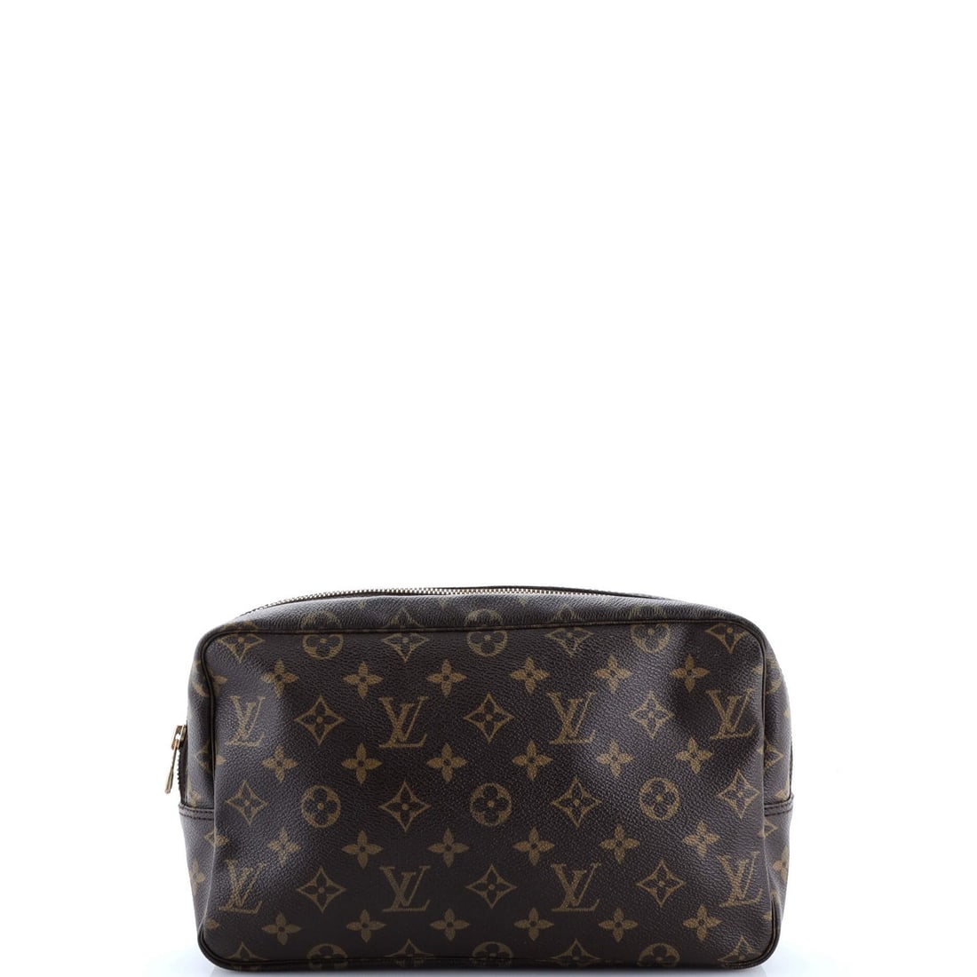 Louis Vuitton Monogram Canvas Trousse Toiletry Pouch - 28: Louis Vuitton Monogram Canvas Trousse Toiletry Pouch - 28 A stylish and functional Louis Vuitton Trousse Toiletry Pouch in rich brown canvas, adorned with the iconic monogram pattern. This spacious