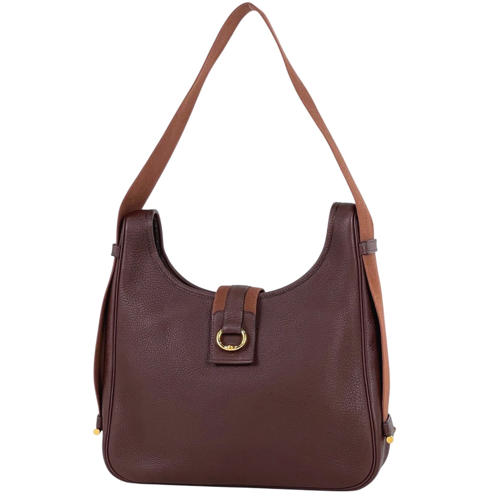 Hermes Taurillon Clemence Leather Shoulder Bag: Hermes Taurillon Clemence Leather Shoulder Bag The iconic Taurillon Clemence Leather Shoulder Bag from Herm?s is a timeless piece of luxury, boasting rich brown Taurillon Clemence leather and a