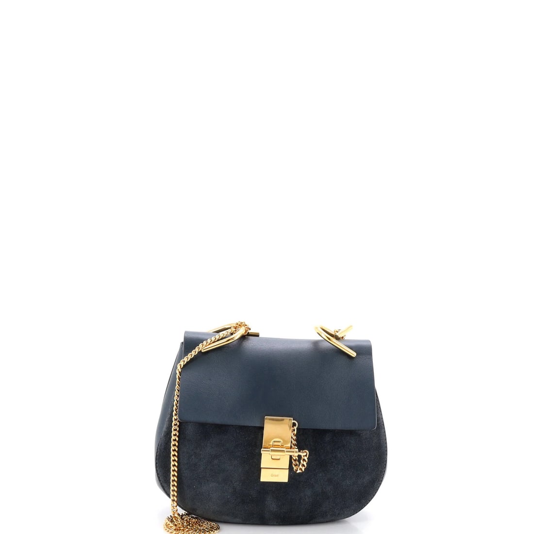 Chloe Drew Small Leather Suede Crossbody Bag: Chloe Drew Small Leather Suede Crossbody Bag The Chloe Drew Small Leather Suede Crossbody Bag is a stylish and versatile accessory that exudes effortless chic. With its soft blue suede exterior, gold