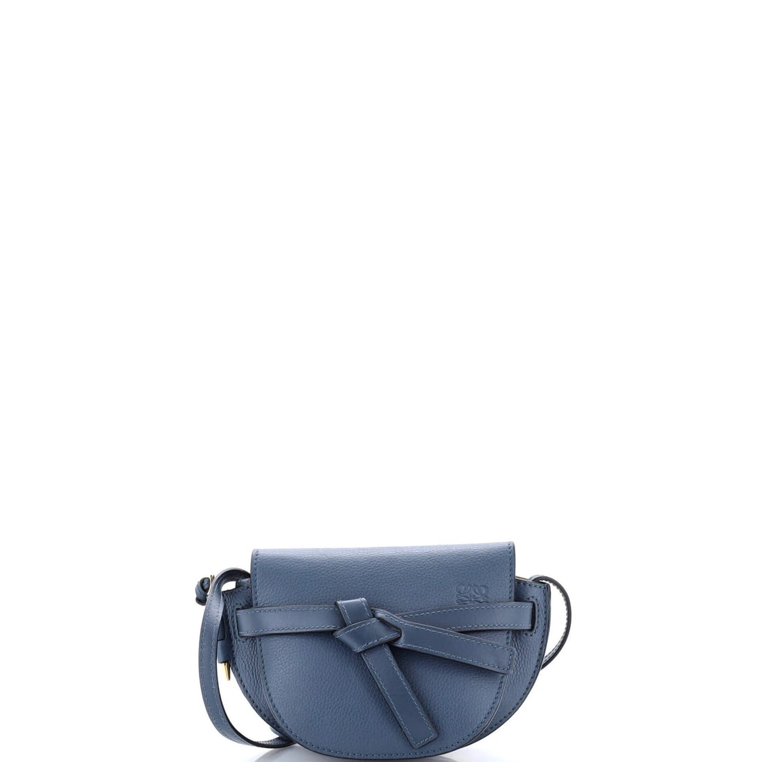 Loewe Mini Leather Shoulder Bag: Loewe Mini Leather Shoulder Bag The Loewe Mini Leather Shoulder Bag is a stylish and versatile accessory that exudes classic sophistication. With its rich blue leather exterior, suede interior, and go