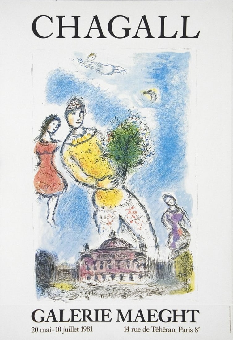 Multicolor MARC CHAGALL Opera Bleu 62.75" x 47" Poster 2004 Modernism (1 of 20)