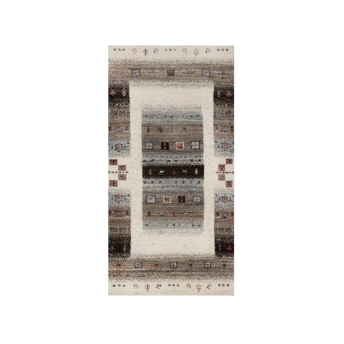 Rug 2'3"x4'6" White Animal Figurines Modern Design Pure Wool Hand Knotted: Rug 2'3"x4'6" White Animal Figurines Modern Design Pure Wool Hand Knotted Add a touch of modern elegance to your space with this stunning, hand-knotted wool rug from India. Featuring an intricate