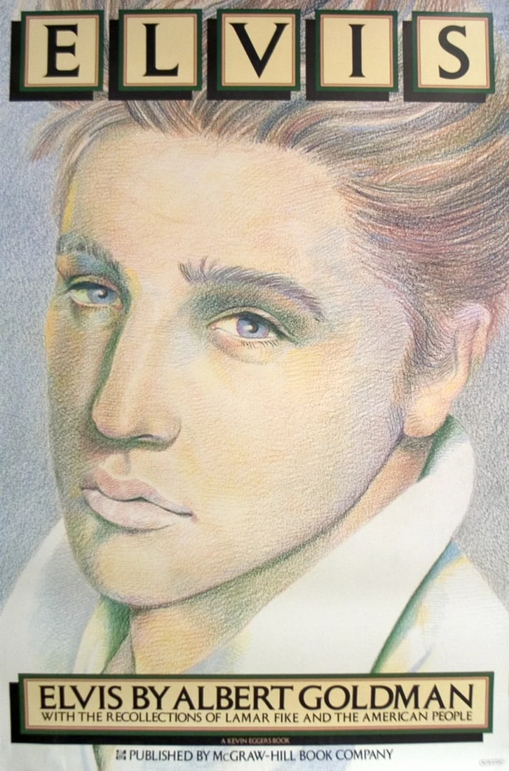 Musicians MILTON GLASER Elvis 35.25" x 24" Poster Pop Art Gray Man Celebrities (1 of 1)