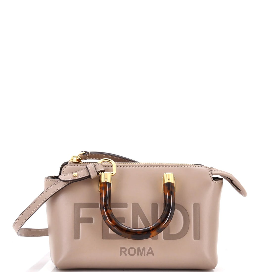 Fendi Logo Mini Embossed Leather Top Handle Bag By The Way (1 of 6)