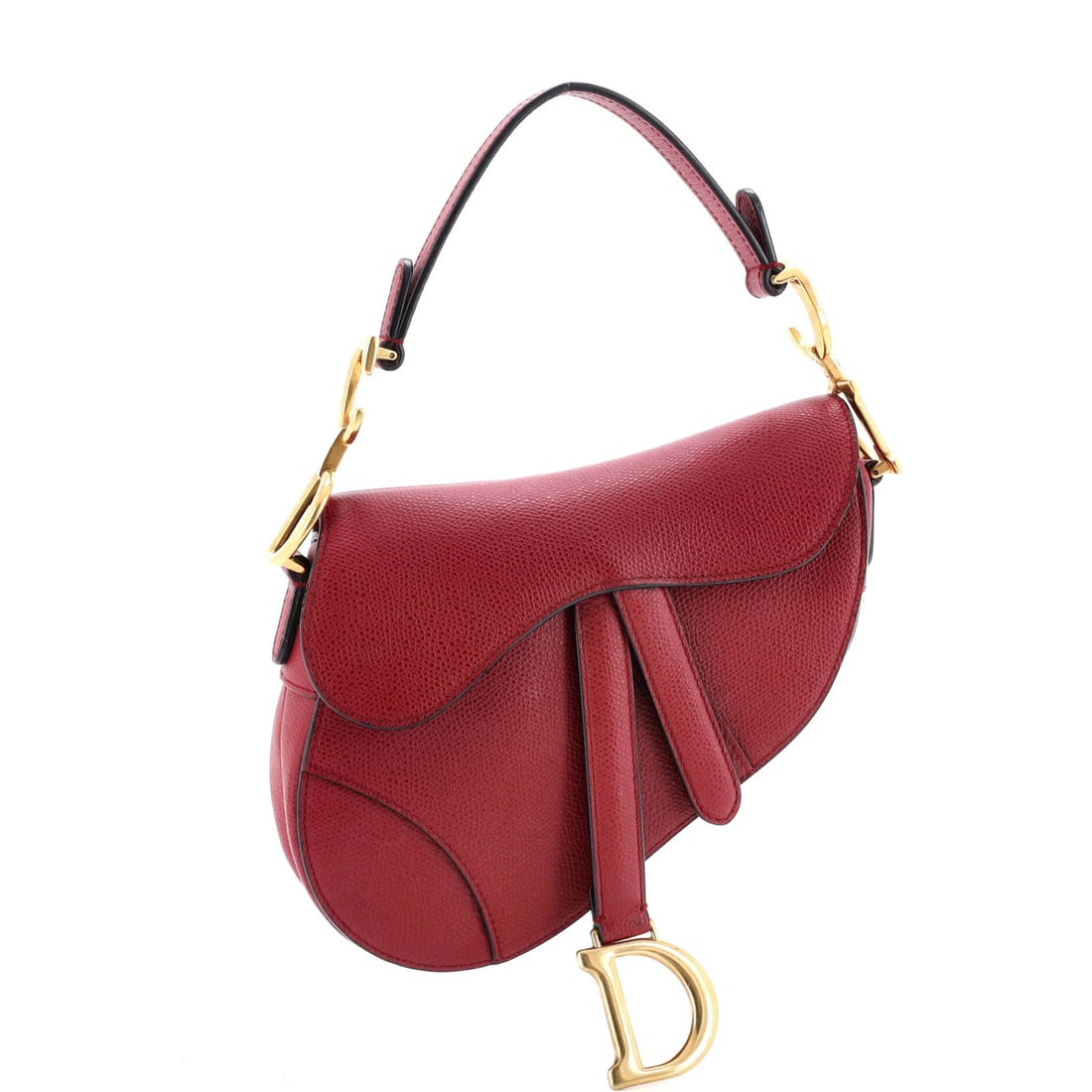Christian Dior Mini Saddle Leather Handbag: Christian Dior Mini Saddle Leather Handbag Elevate your style with the iconic Christian Dior Mini Saddle Leather Handbag, boasting a bold red exterior and sleek, sophisticated design. This miniature
