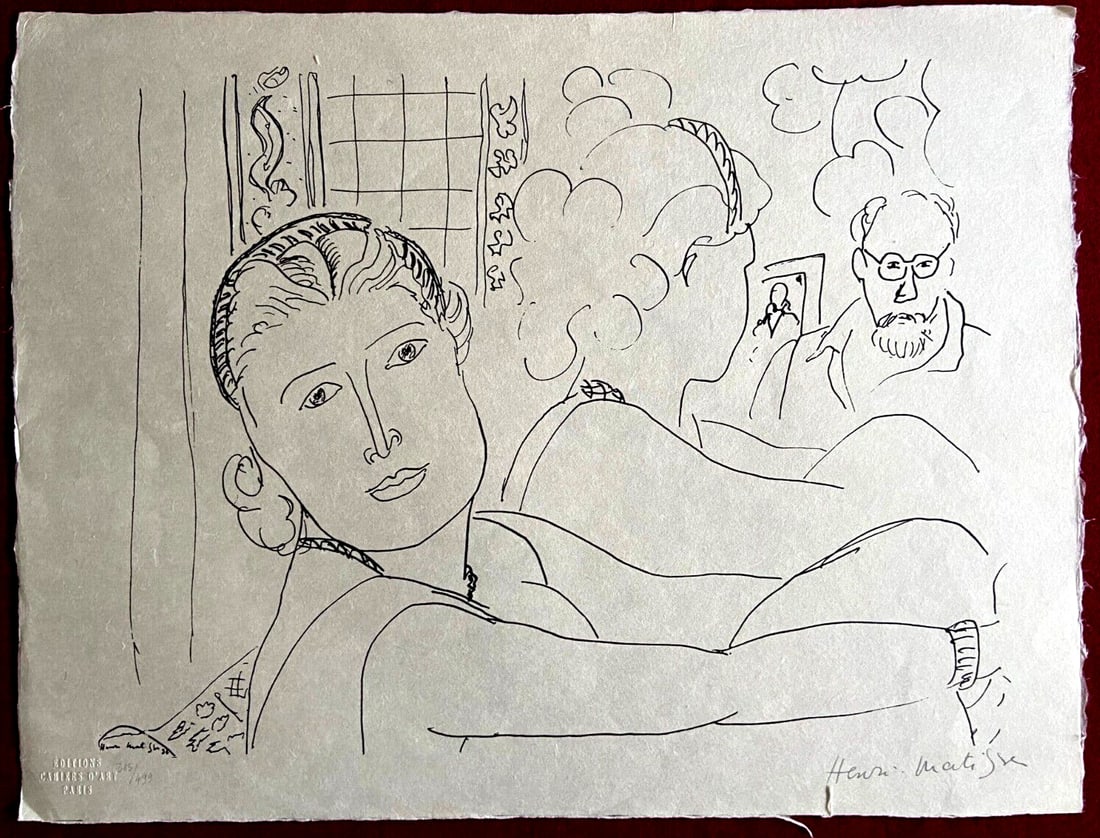 Numbered Henri Matisse Lithograph Contract: Numbered Henri Matisse Lithograph Contract A rare and exquisite opportunity to own a piece of art history, this numbered Henri Matisse lithograph is a masterpiece from the 1930s. Featuring intricate l